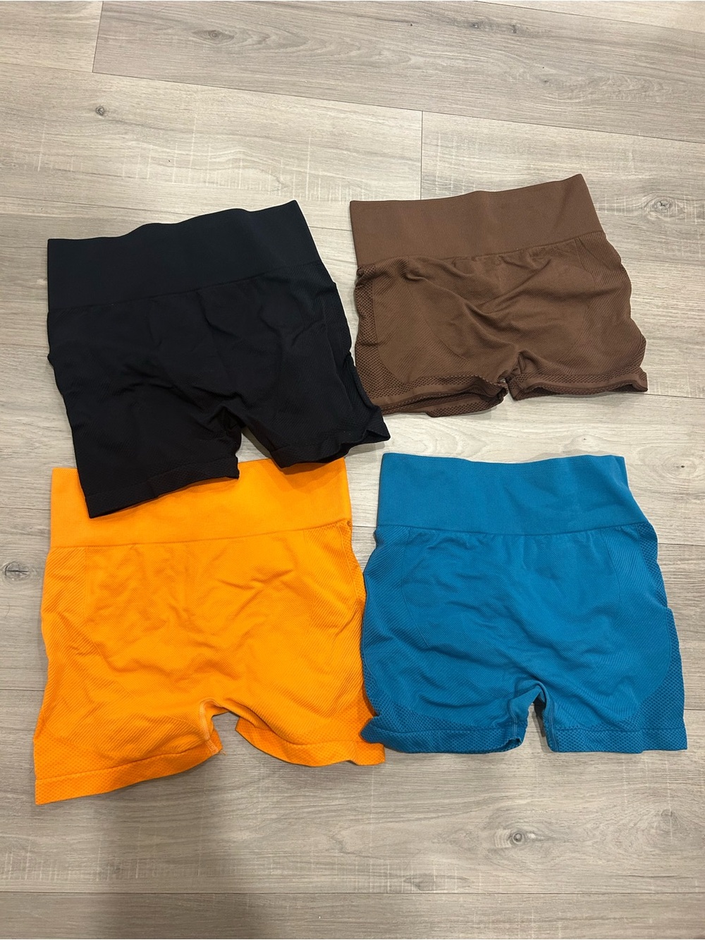 Amazon Women’s Athletic Seamless Shorts - Black, Brown, Orange, Teal